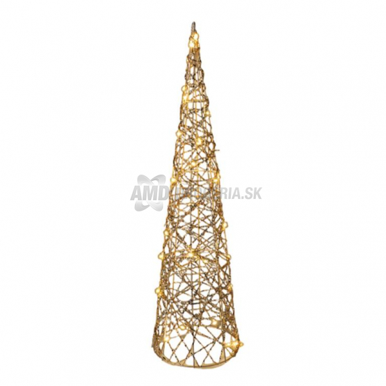 LED dekorácia kovový kužeľ zlatá s časovačom, 160 × 600 mm