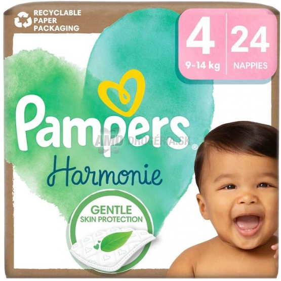 Pampers Harmonie plienky veľkosť 4 (9–14 kg), 24 ks