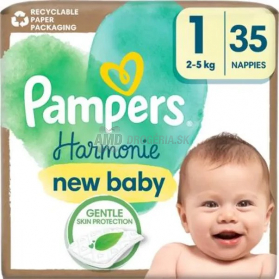 Pampers Harmonie New Baby detské plienky veľkosť 1 (2-5 kg), 35 ks