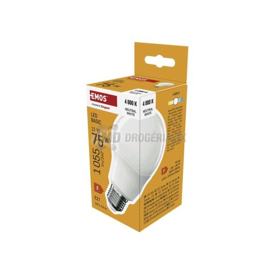 Emos LED žiarovka Basic A60, E27, 11 W (75 W), neutrálna biela