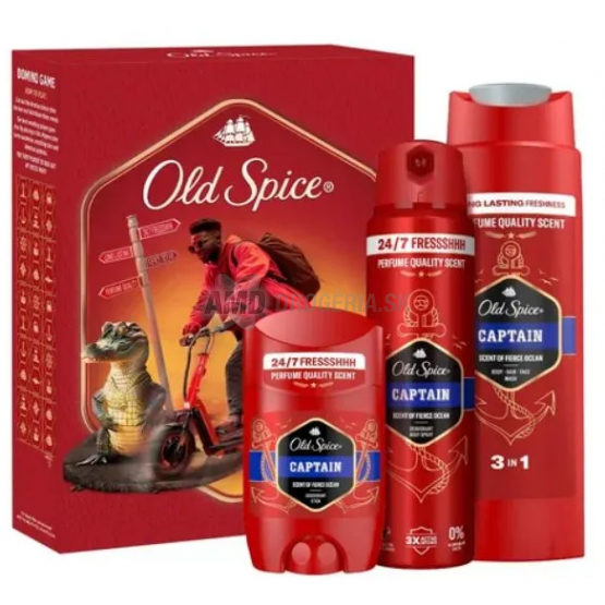 KAZETA OLD SPICE CAPTAIN SG + STICK + DEO X25