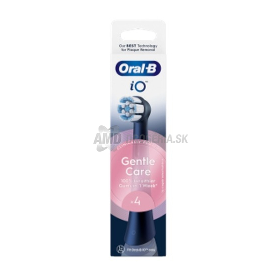 Oral-B iO Gentle Care náhradné hlavice na elektrickú zubnú kefku, čierne, 4 ks