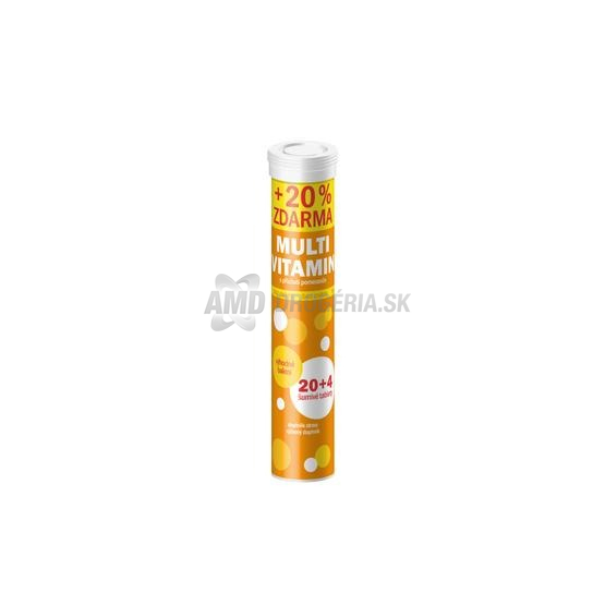 Vitar Vitatab Multivitamín šumivé tablety pomaranč, 20+4 ks