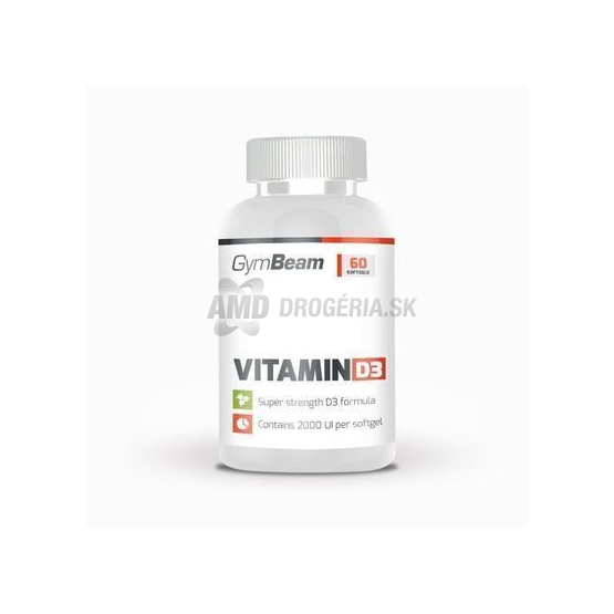 GymBeam Vitamín D3 2000 IU, 60 kapsúl