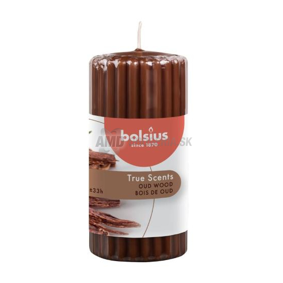 BOLSIUS VONNÁ SVIEČKA REBROVANÁ 120/58 OUD WOOD