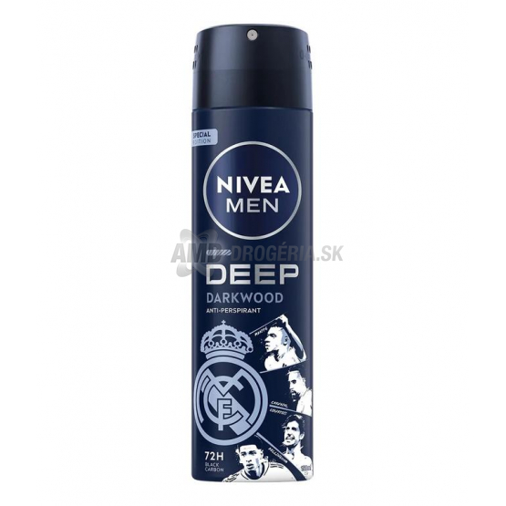 Nivea Men Deep Darkwood antiperspirant sprej Real Madrid, 150 ml