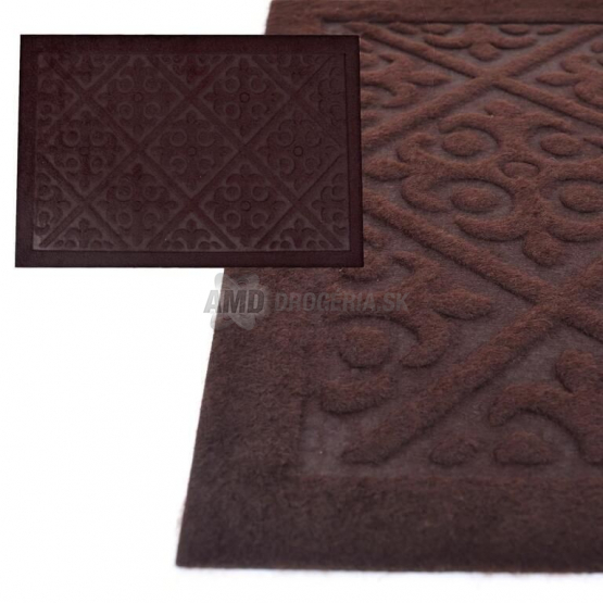 Rohož guma/textil hnedá s ornamentom, 40 × 60 cm