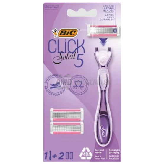 BIC SOLEIL 5 CLIK STROJČEK + 2 NÁHRADNÉ HLAVICE