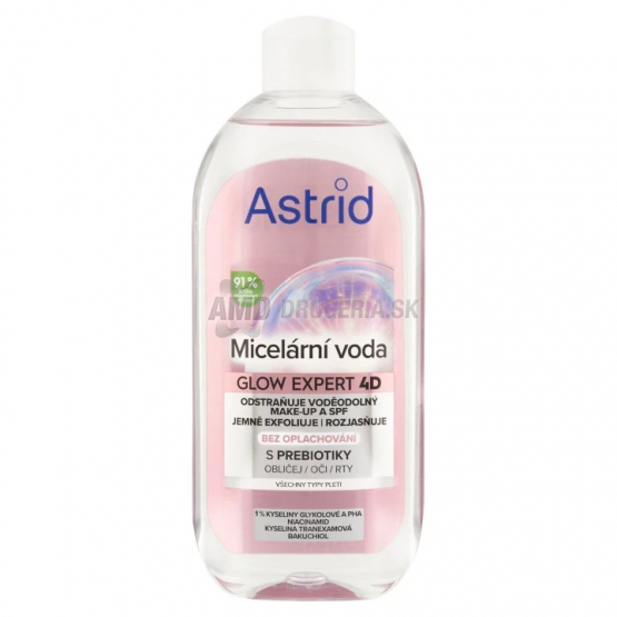 Astrid Glow Expert 4D micelárna voda s prebiotikami, 400 ml