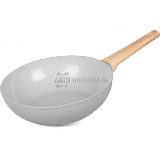 MagicHome Harmony Panvica wok keramická s drevenou rukoväťou, 28 cm