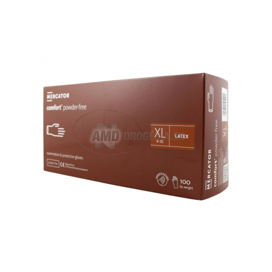 Mercator Comfort latexové rukavice nepudrované XL, 100 ks