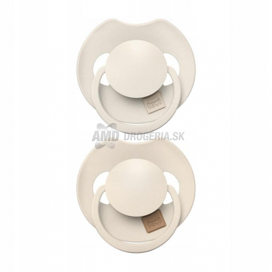 Lovi Prime Dynamický silikónový cumlík 18+ m, Coconut/Ivory, 2 ks