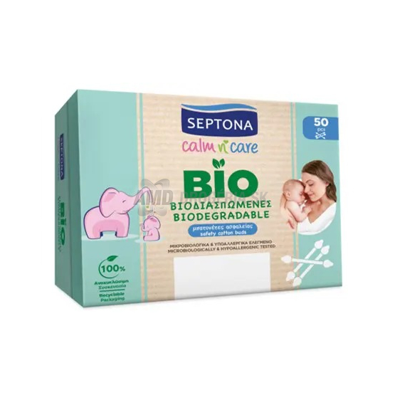 Septona Calm n Care Bio detské vatové tyčinky, 50 ks