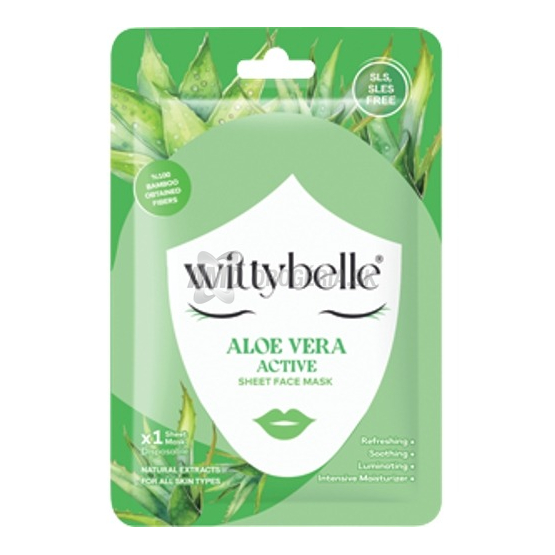 Wittybelle Aloe Vera Active plátenná pleťová maska, 25 g