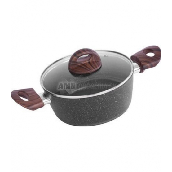 MagicHome Hrniec Black Marble Line s pokrievkou, 20 cm / 2,2 l