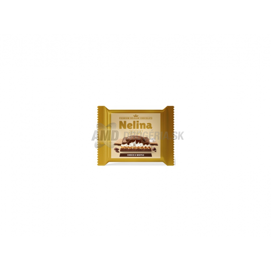 Nelina Choco & Waffle plnená lieskovcová čokoláda so sušienkou, 55 g
