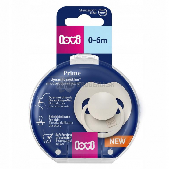 Lovi Prime Dynamický silikónový cumlík Coconut 0-6 m, 1 ks