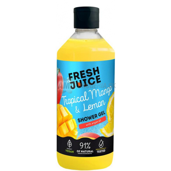 Fresh Juice Krémový sprchový gél Tropical Mango & Lemon, 473 ml