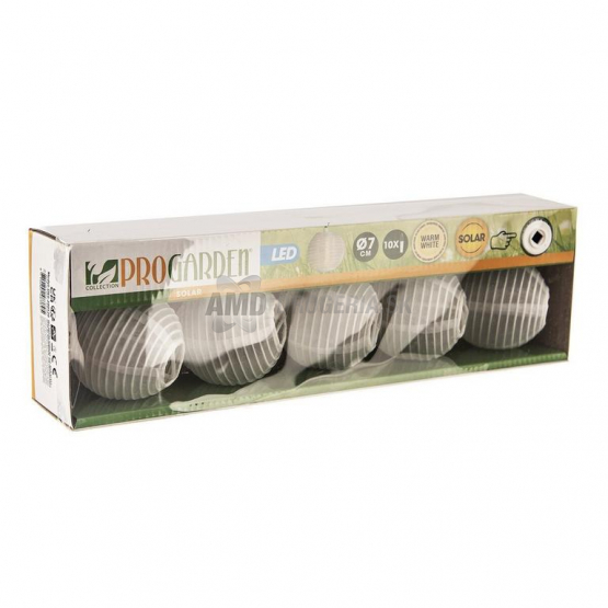 ProGarden LED solárne lampióny biele, Ø 7 cm, 10 ks
