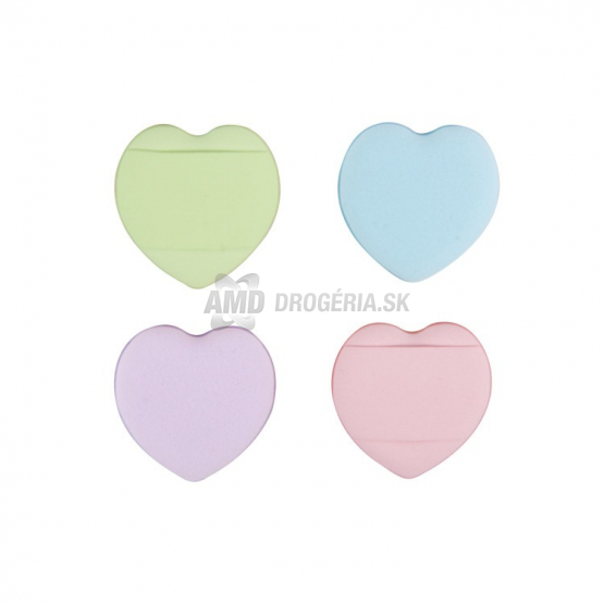 Donegal Hubky na make-up Sweet Hearts v tvare srdca, 4 ks