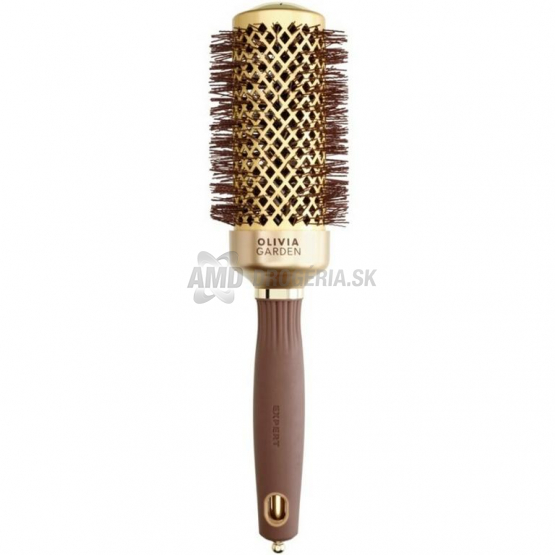 Olivia Garden Expert Blowout Shine Wavy Bristles Gold & Brown, kefa na fúkanie a natáčanie, priemer 25 mm