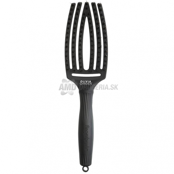 Olivia Garden Fingerbrush kefa na rozčesávanie vlasov, veľkosť M, čierna