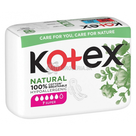 Kotex Natural Super hygienické vložky, 7 ks