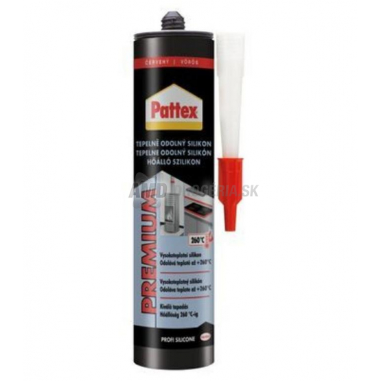 Pattex Tepelne odolný silikón červený, 280 ml