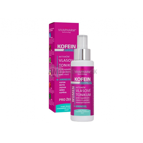 VivaPharm Kofeín + Aminexil aktivačné vlasové tonikum pre ženy, 100 ml