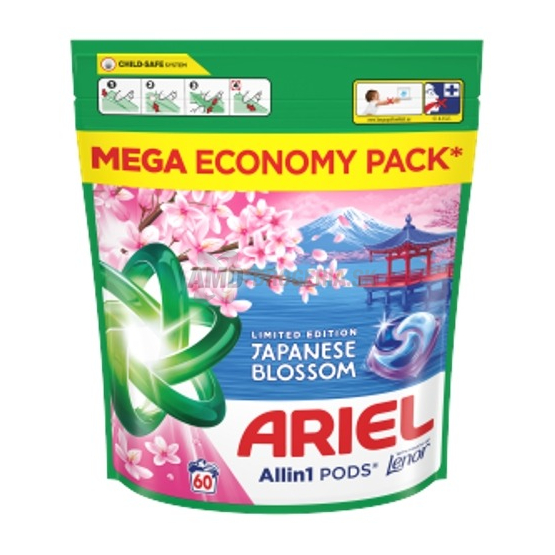 Ariel All in 1 Pods Japanese Blossom pracie kapsuly, 60 ks