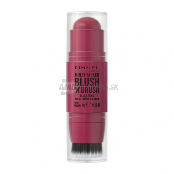 Rimmel Multi-Tasker Blush'N'Brush lícenka v tyčinke so štetcom 200 Fushia Glam, 8 g