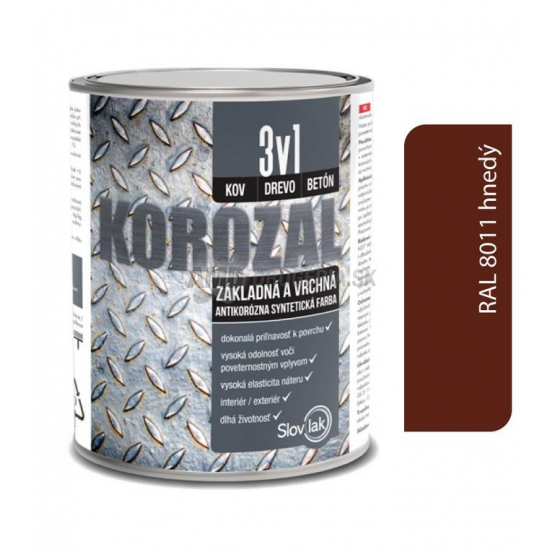 KOROZAL 3V1 RAL 8011 HNEDÝ 0,75 L