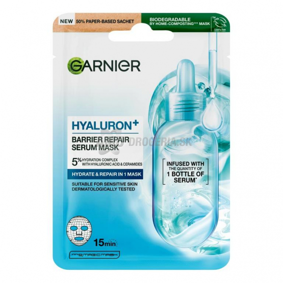 Garnier Hyaluron+ Barrier Repair textilná pleťová maska, 28 g