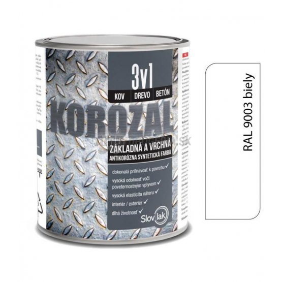 KOROZAL 3V1 RAL 9003 BIELY 2,5 L