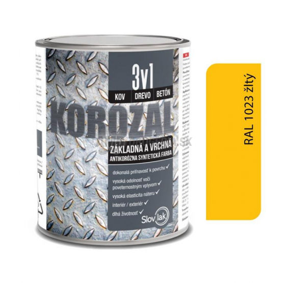 KOROZAL 3V1 RAL 1023 ŽLTÝ 2,5 L