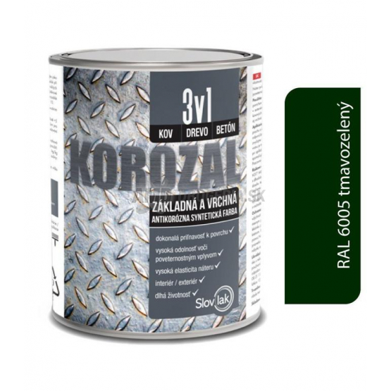 KOROZAL 3V1 RAL 6005 TMAVOZELENÝ 2,5 L