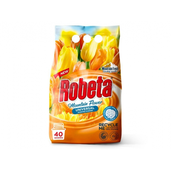Robeta Universal Mountain Flower prací prášok, 3 kg (40 praní)