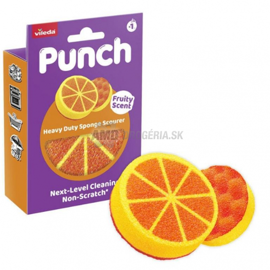 Vileda Punch Heavy Duty hubka na riad Orange, 1 ks