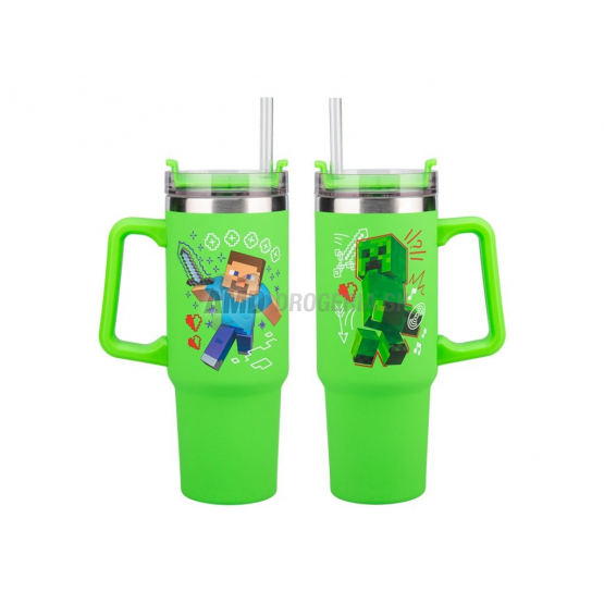 Minecraft Cestovný hrnček so slamkou, 900 ml