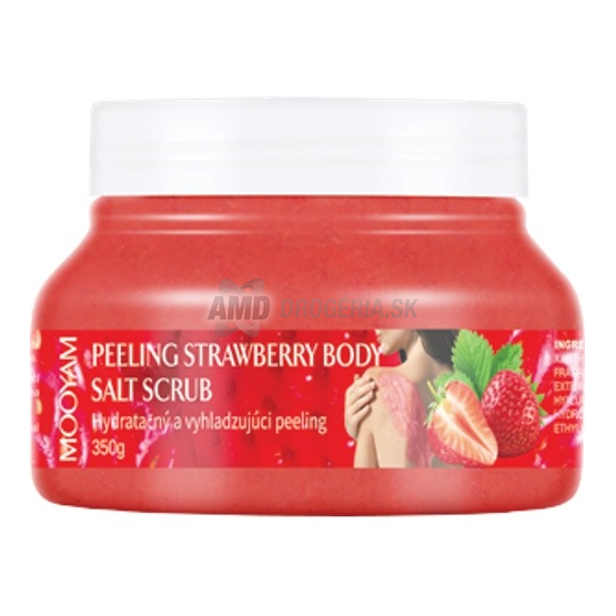 Mooyam Telový peeling Jahoda, 350 g