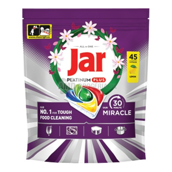 Jar Platinum Plus All in One tablety do umývačky riadu Lemon, 45 ks