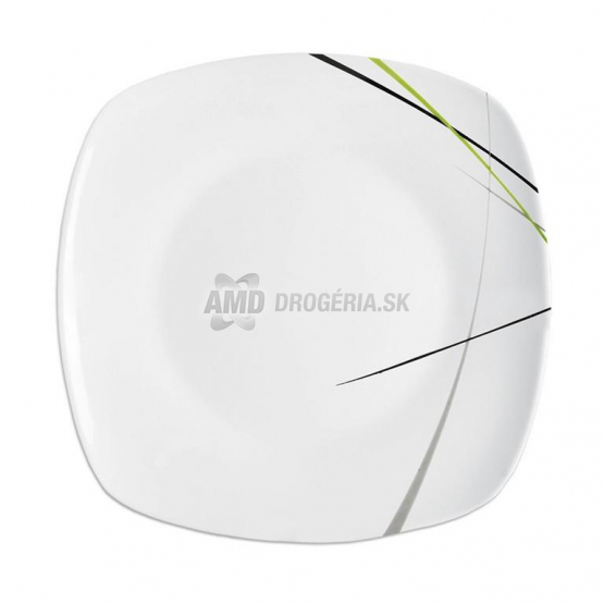 Orion Tanier porcelánový plytký Green, 24x24 cm