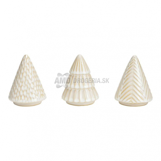 Wurm Keramický vianočný stromček biely, 3 druhy, 8/10/8 cm