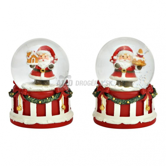 Wurm Snehová guľa Santa Claus s vianočným motívom, sklo, 5,6 × 5 cm