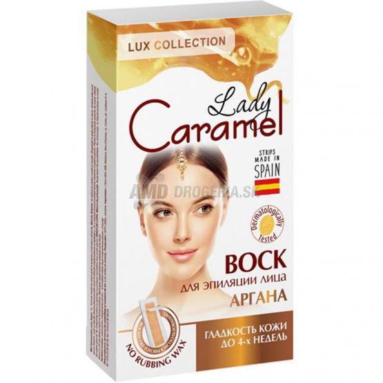 Lady Caramel Voskové pásiky na tvár s arganovým olejom, 12 ks