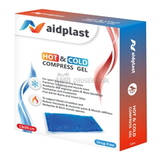 Aidplast Hot & Cold gélový obklad, vankúšik 13 × 26 cm