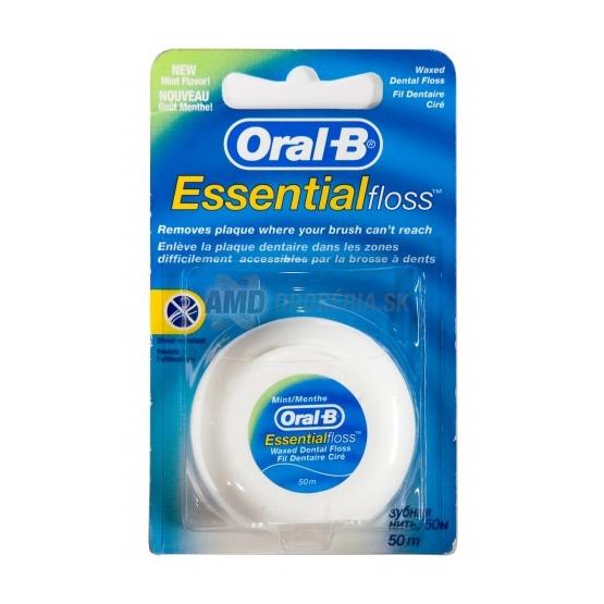 Oral-B Essential Floss dentálna niť voskovaná Mint, 50 m