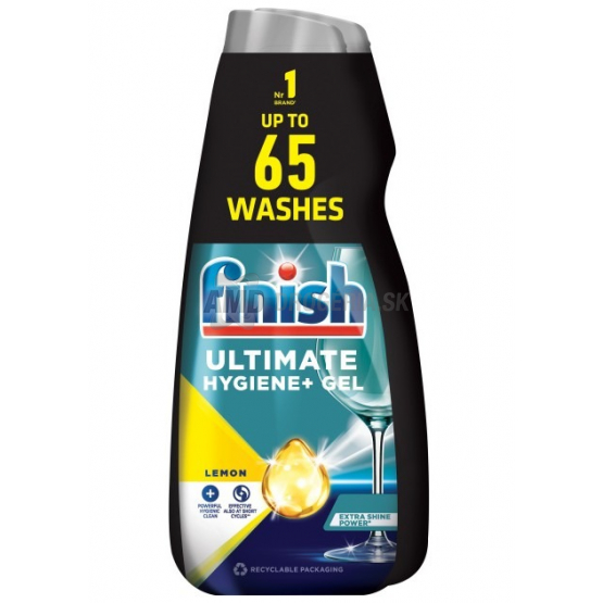 Finish Ultimate Hygiene+ Gél do umývačky riadu Lemon, 2× 650 ml