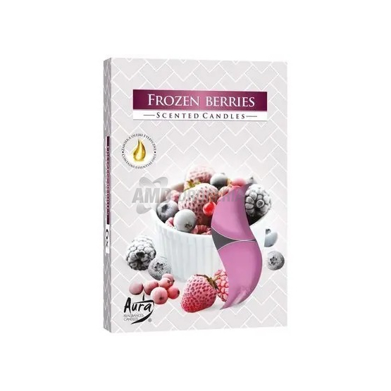 Aura Vonné čajové sviečky Frozen Berries, 6 ks