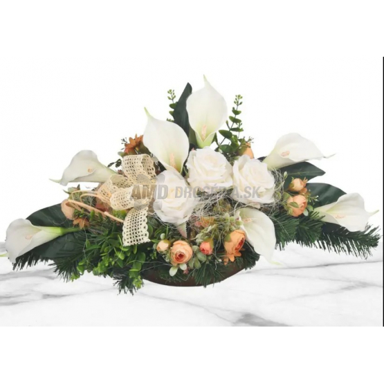 Ikebana 4561 s kalami a mašľou